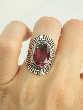 Sterling Plated African Amethyst Ring